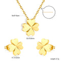 Damen Schmuckset mit vierblättrigem Kleeblatt-Anhänger und passenden Ohrsteckern Shop Nory