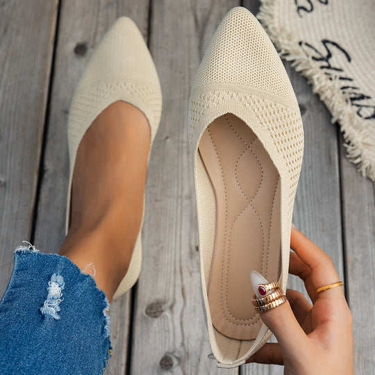 Damen Ballerinas mit kreativem Hahnentrittmuster und flexiblem Fußbett