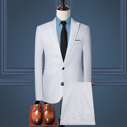 Herren Zweiteiliges Anzugset schlanker Schnitt mit Sakko und flacher Bundhose Shop Nory