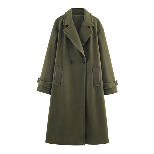 Damen Oversize Wollmix-Mantel mit Doppelreiher, breitem Revers und Ärmelriegel Shop Nory