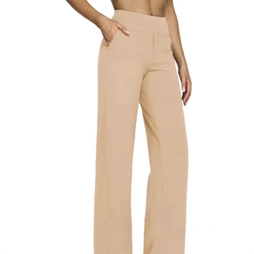 Damen Weit geschnittene Komfort-Hose mit elastischem Bund und praktischen Taschen