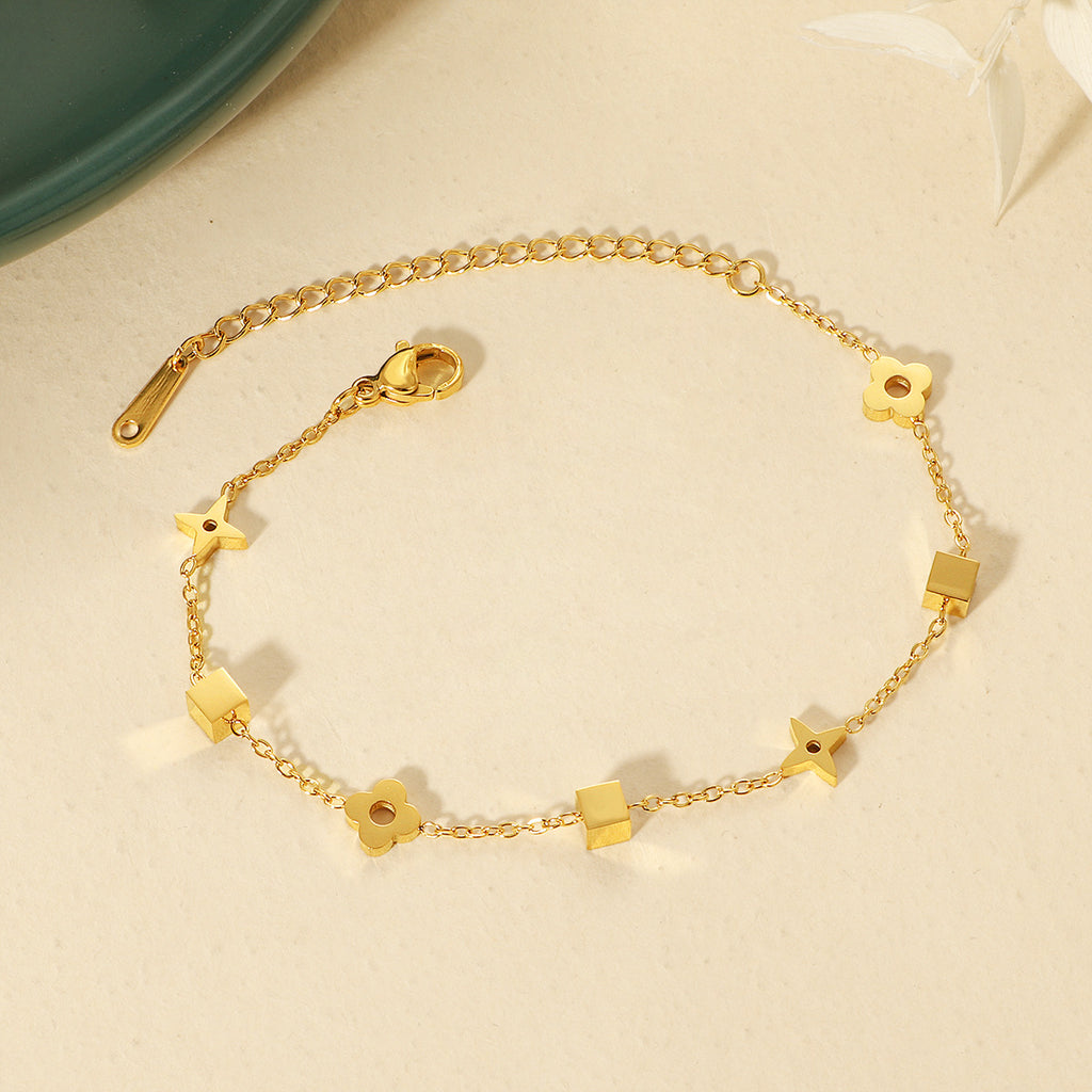 Damen modische Fußkette mit geometrischen Anhängern Shop Nory