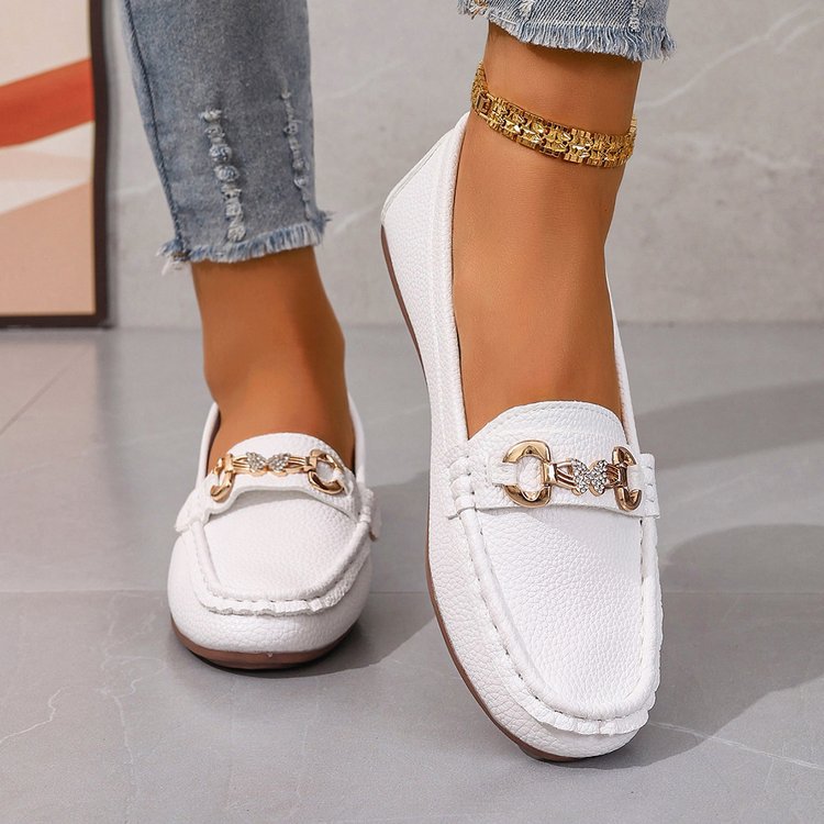 Damen Elegante Mokassin Loafer mit Zierkette und gepolstertem Komfortfußbett Shop Nory