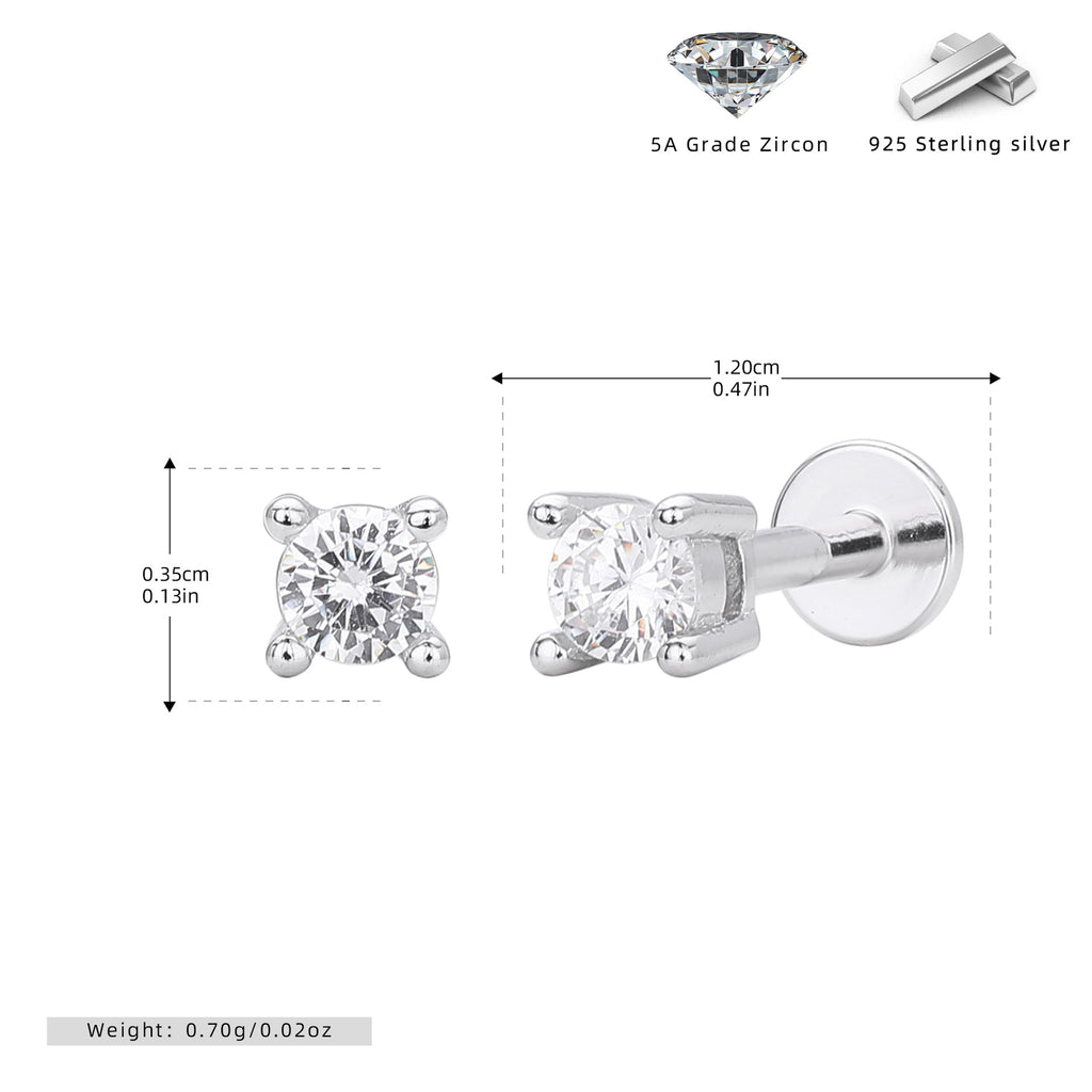 Damen Ohrstecker mit hochwertigem Zirkonbesatz aus 925 Sterling Silber Shop Nory