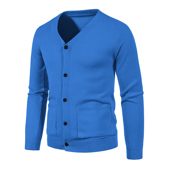 Herren Strickjacke mit V-Ausschnitt und praktischen Taschen
