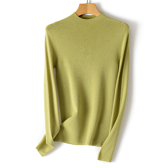 Damen Feiner Stretch-Feinstrickpullover mit halbem Stehkragen und schlanker Silhouette Shop Nory
