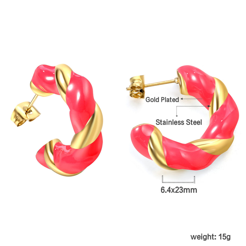 Damen Hängende Ohrstecker mit goldplattiertem Edelstahl und einzigartigem Design Shop Nory