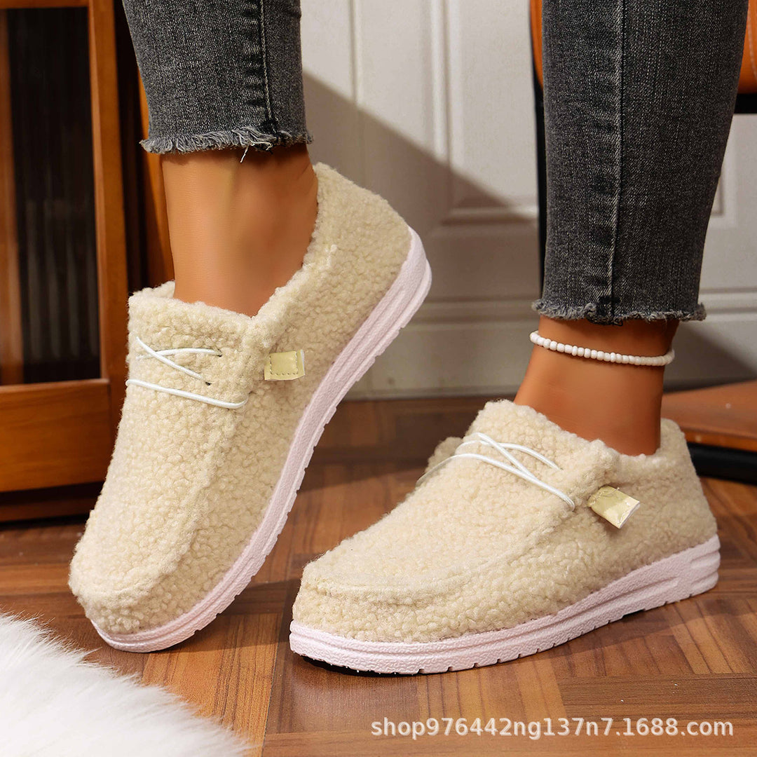 Damen Gefütterte Teddy-Fleece‑Hausschuhe mit gepolstertem Komfortfußbett und rutschfester Gummisohle Shop Nory
