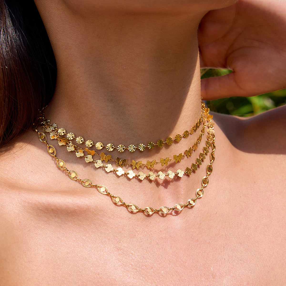 Damen Halsband mit geometrischem Design aus hypoallergenem Edelstahl Shop Nory