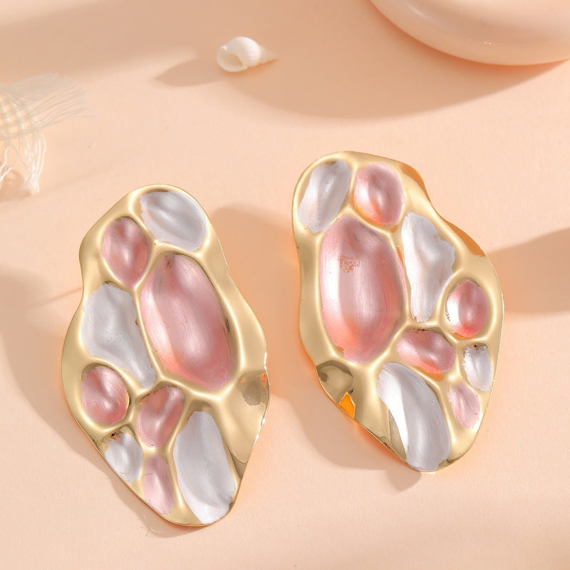 Damen Ohrclips mit kunstvollem, bunten Muscheldesign Shop Nory