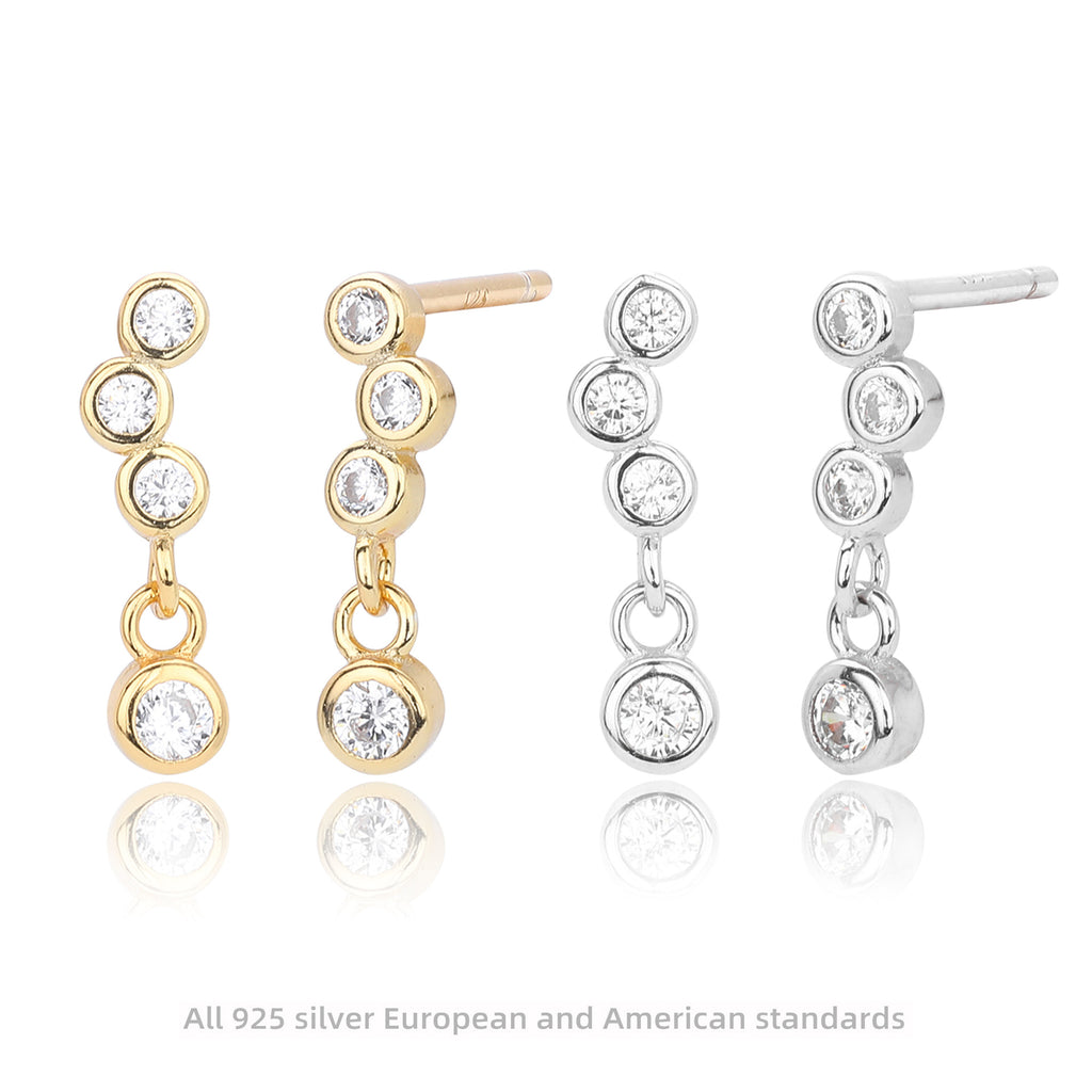 Damen Ohrhänger mit funkelnden Zirkonia in hochwertigem 925 Sterling Silber Shop Nory