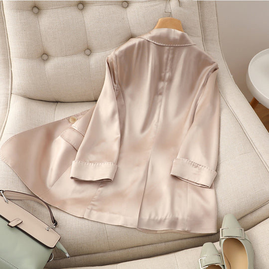 Damen Hochwertiger Satin-Blazer Shop Nory