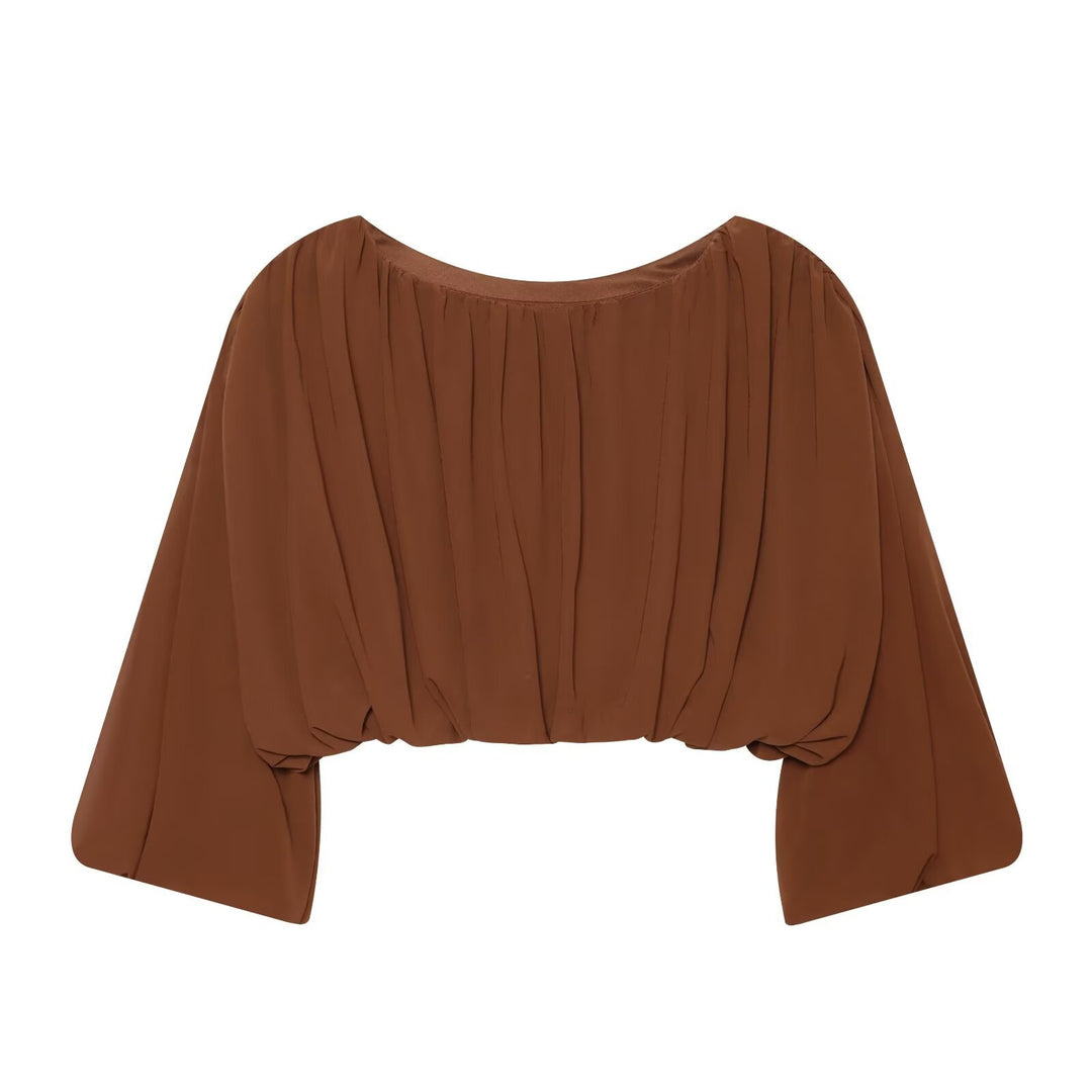 Damen Weite Palazzo-Loungehose mit elastischem Bund und fließender Faltenlegung Shop Nory