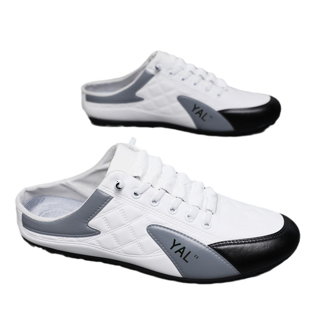Herren Slipper-Sneaker im Mule-Design mit dekorativer Schnürung und gesteppter Kunstleder-Optik Shop Nory