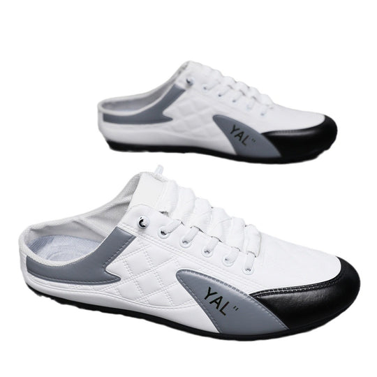 Herren Slipper-Sneaker im Mule-Design mit dekorativer Schnürung und gesteppter Kunstleder-Optik Shop Nory