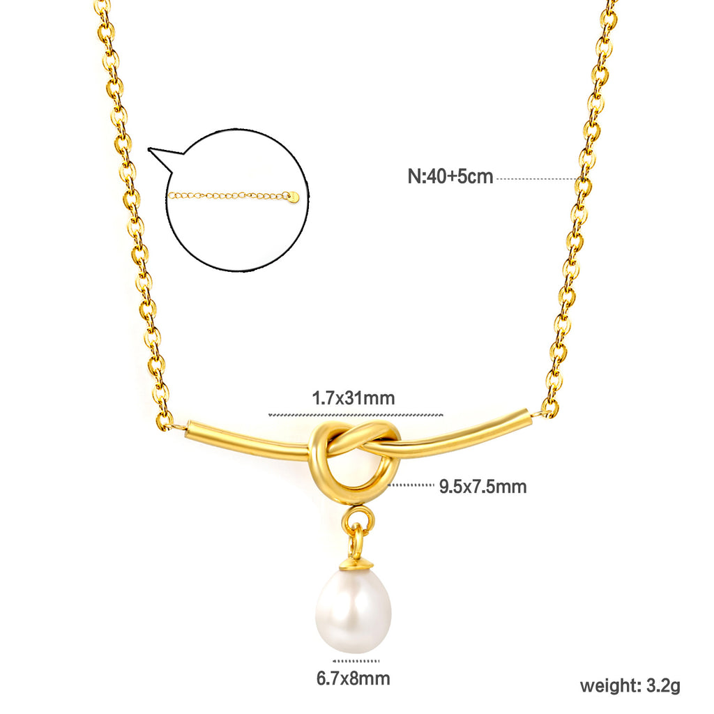 Damen Halskette mit kunstvollem Bogen-Anhänger aus hochwertigem Edelstahl Shop Nory