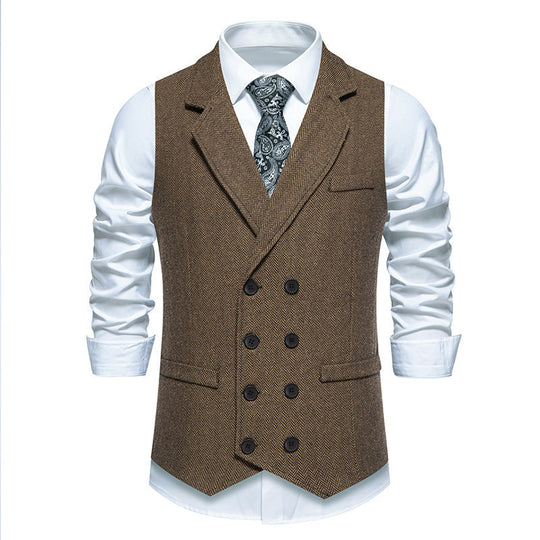 Herren elegante Weste im klassischen Fischgrätmuster 1758204622