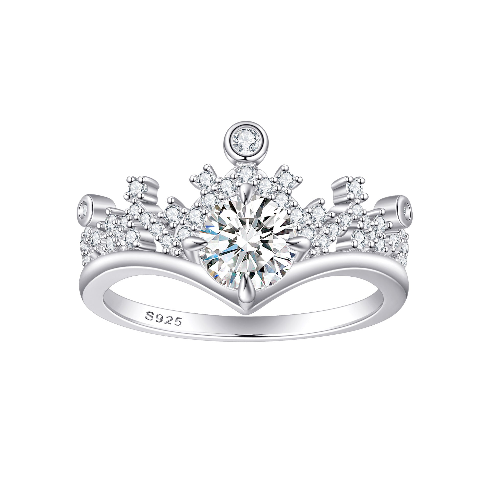 Damen Krone Verlobungsring mit funkelnden Zirkonia Shop Nory