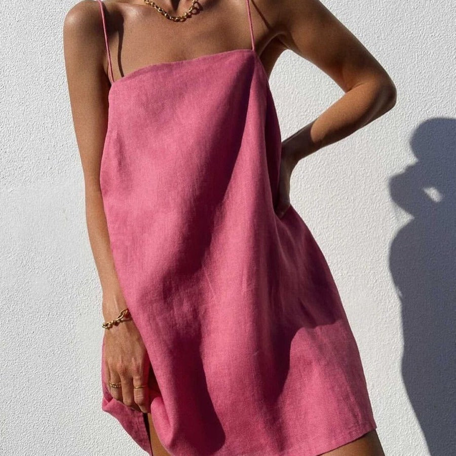 Damen lässiges Trägerkleid aus leichtem Material