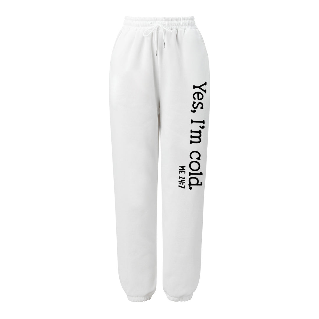 Damen nan weite Jogginghose hochgeschnitten mit seitlichem Statementprint und elastischem Bund Shop Nory