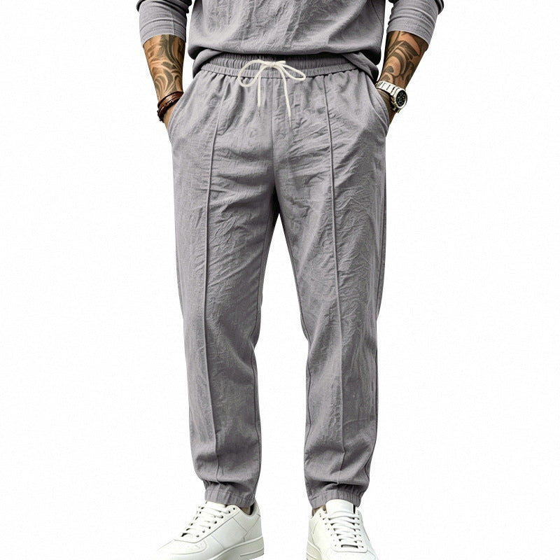 Herren Leichte Bundfalten-Jogginghose mit Elastikbund und Kordelzug Shop Nory