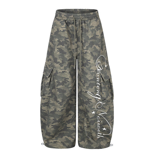 Damen Weite Cargopalazzo-Hose mit Tunnelzugbund, verstellbarem Saum und Cargo‑Taschen Shop Nory
