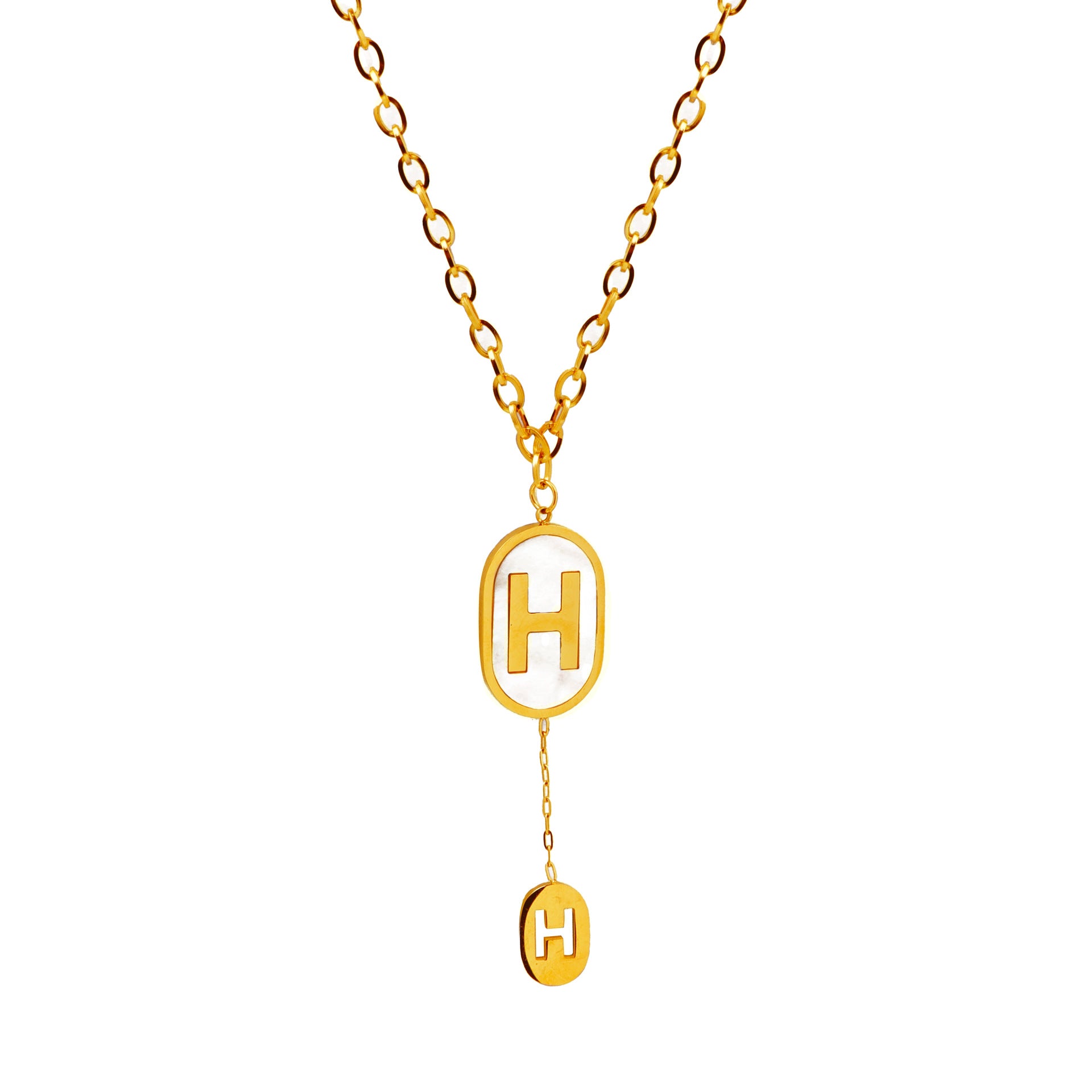 Damens personalisierte Link-Ketten-Halskette Shop Nory