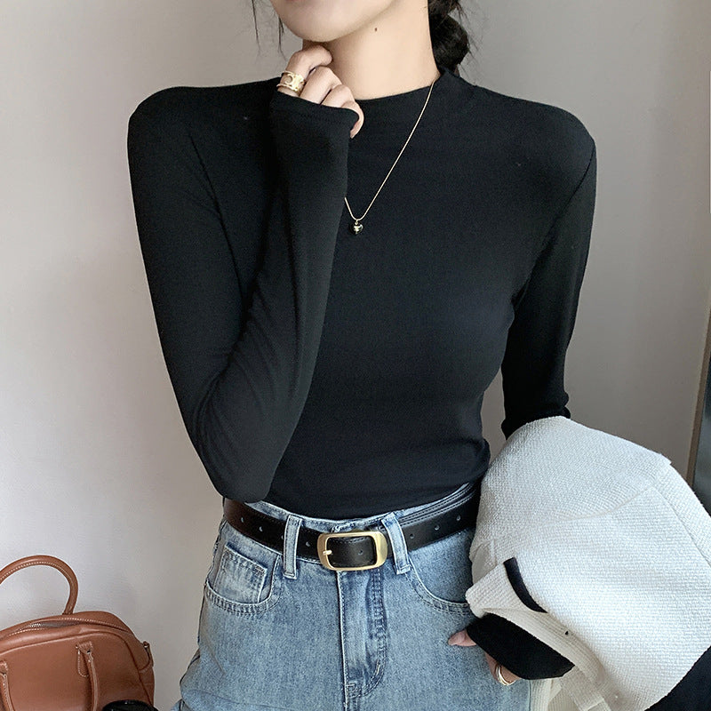 Damen Elegantes Langarmshirt mit hochgeschlossenem Kragen Shop Nory