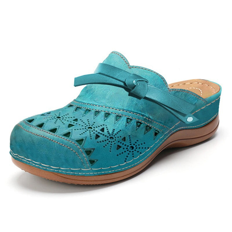 Damen Bequeme Perforierte Clog-Mules mit Knotenriemen und ergonomischem Komfortfußbett Shop Nory