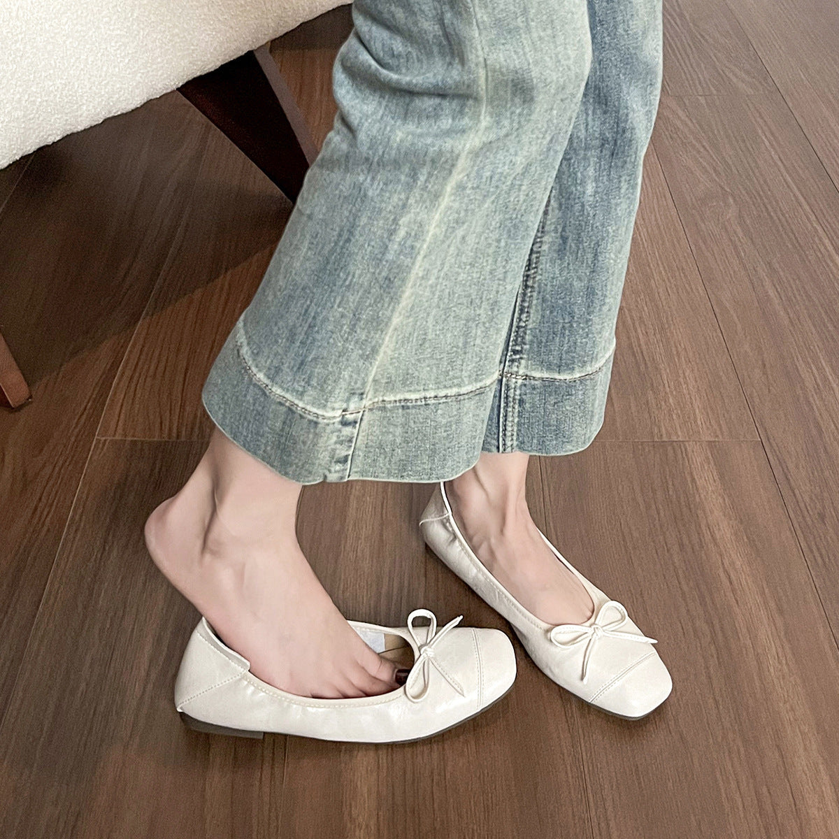 Damen Ballerinas mit zartem Schleifendetail und komfortablem Innenfutter