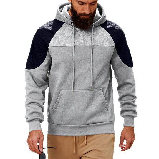 Herren Kapuzenpullover mit texturierter Schulterpasse, Kängurutasche und Raglanärmeln Shop Nory