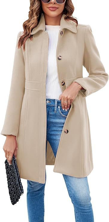 Damen Elegante Wollmantel