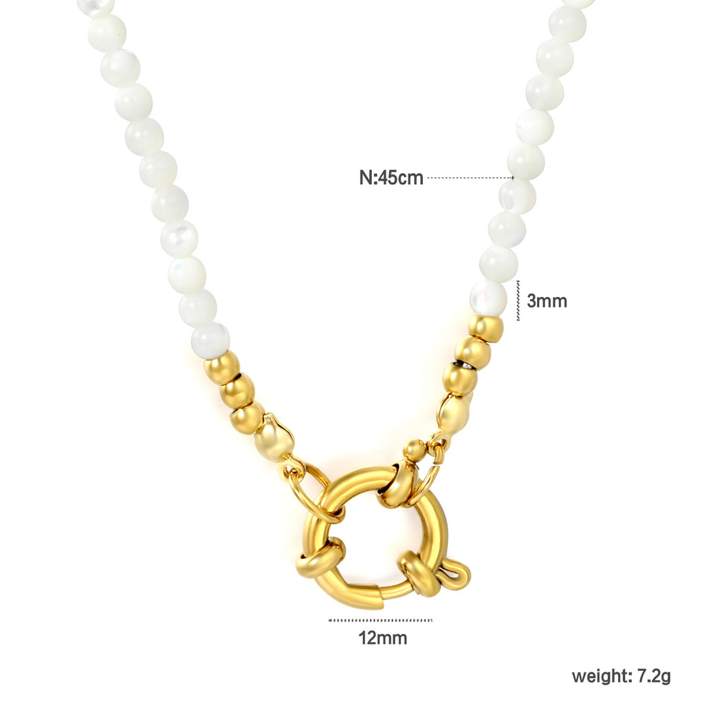 Damen Anhänger mit natürlichem Stein und goldenem Akzent Shop Nory