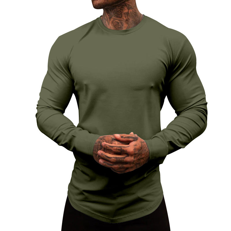 Herren Langarm-T-Shirt aus atmungsaktivem Baumwollmix mit elegantem Schnitt Shopnory