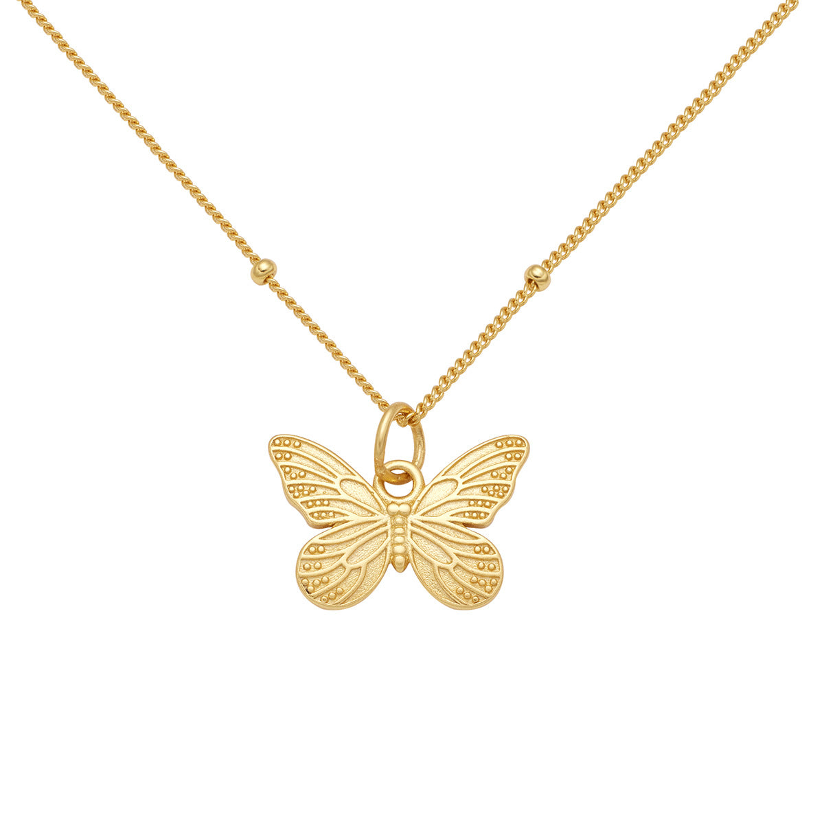 Damen Halskette mit kunstvollem Schmetterlingsanhänger und feiner Gliederkette Shop Nory