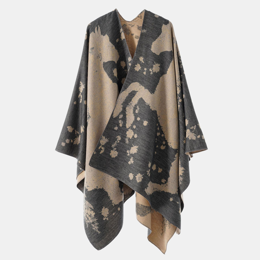 Damen Oversize-Wickelponcho im Kimono-Fall mit feinem Jacquardgewebe Shop Nory