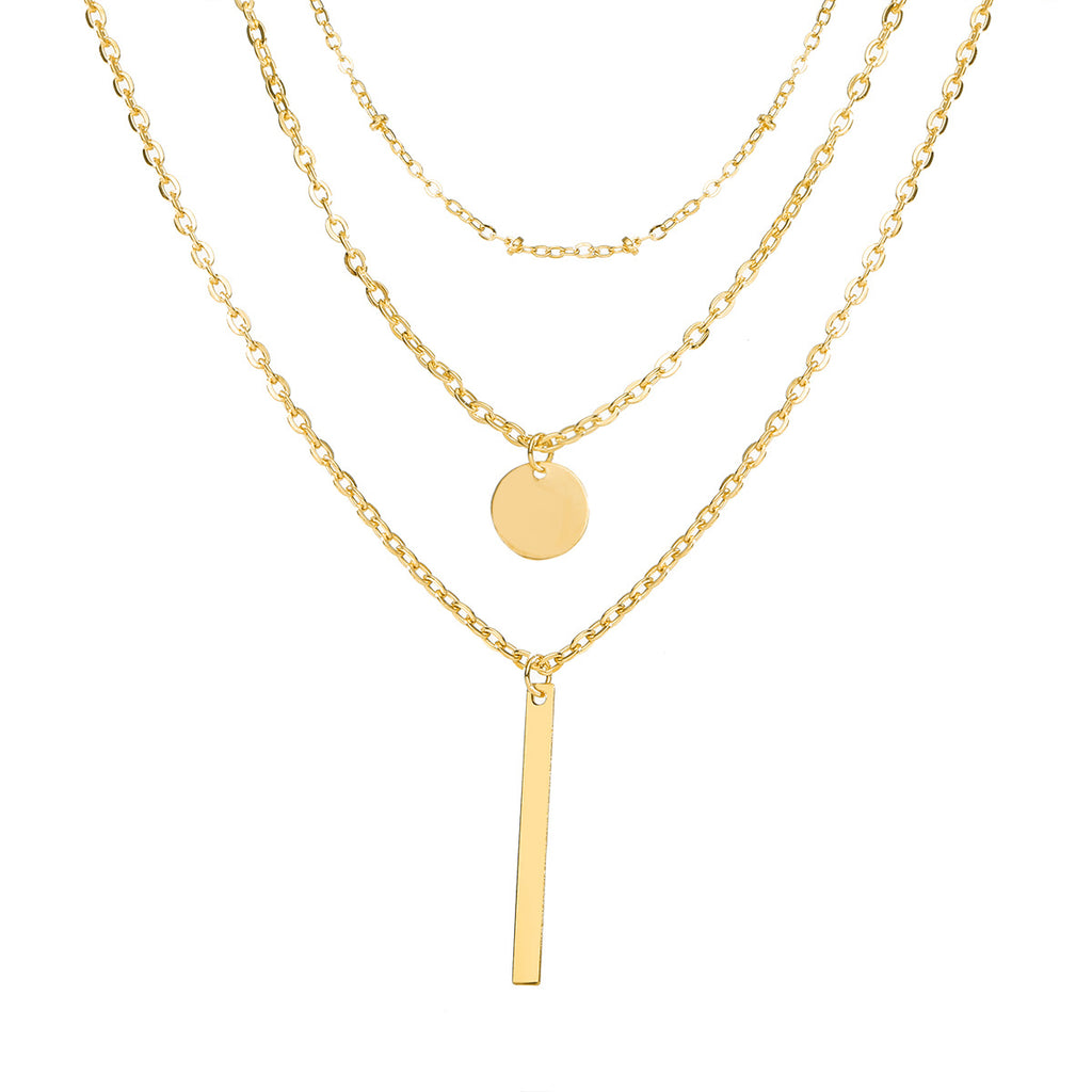 Damen mehrlagige Halskette mit minimalistischen Anhängern und eleganten Details Shop Nory