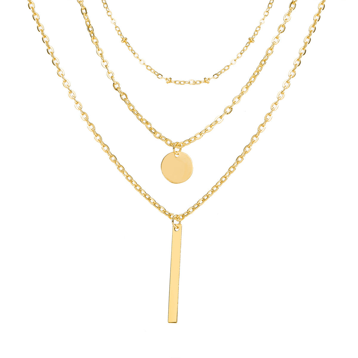 Damen mehrlagige Halskette mit minimalistischen Anhängern und eleganten Details Shop Nory