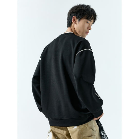 Herren Oversize Sweatshirt mit Kontrastnaht und Rundhalsausschnitt Shop Nory