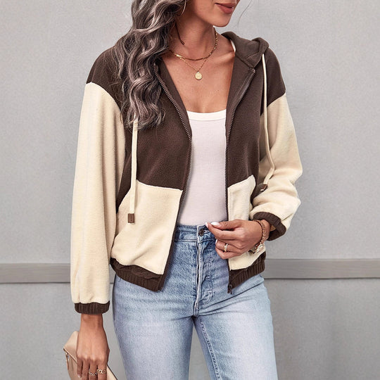 Damen Modischer Fleecejacke mit Kapuze Shop Nory