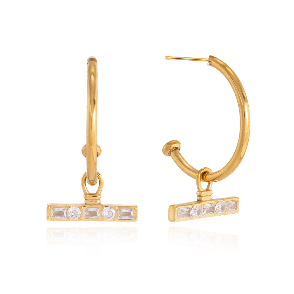 Damen Ohrhänger mit funkelndem Kristallschmuck und hypoallergener Edelstahlverarbeitung Shop Nory