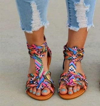 Damen Urbanen Geflochtenen Sandalen Shopnory