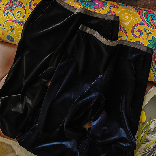 Damen Elegante und fließende Velours-Hose Shop Nory