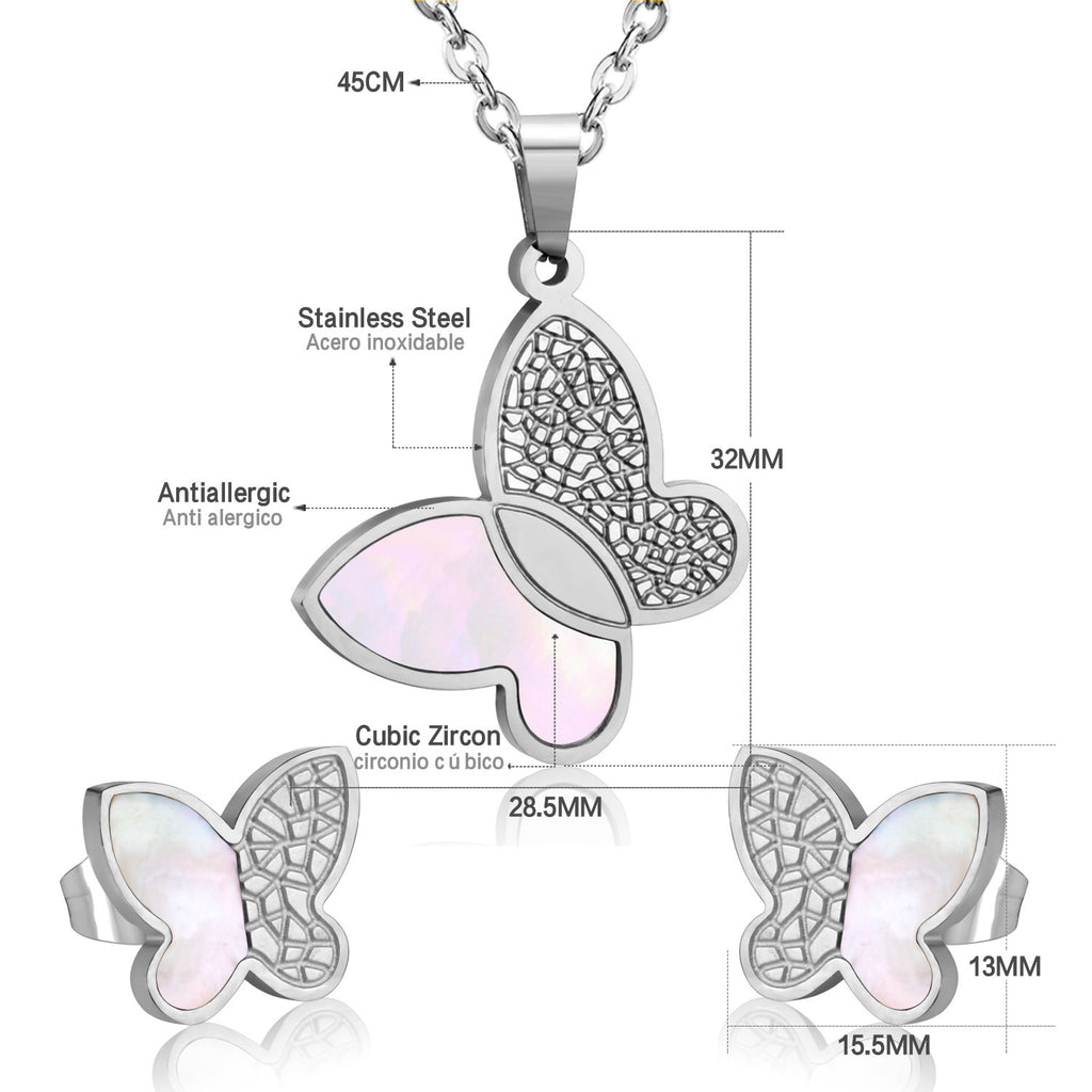Damen Schmuckset mit goldenem, glänzendem Anhänger und funkelnden Zirkonia Shop Nory