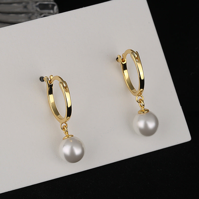 Damen Ohrhänger mit schimmernden Perlen und elegantem Golden Design Shop Nory