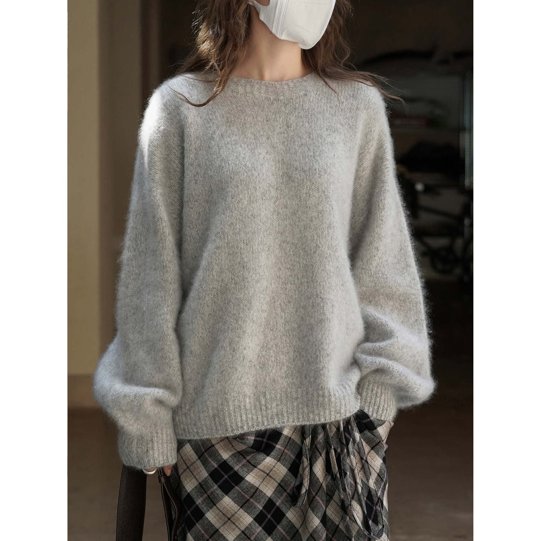 Damen Flauschiger Oversize-Mohair‑Optik Pullover mit Rippbündchen Shop Nory