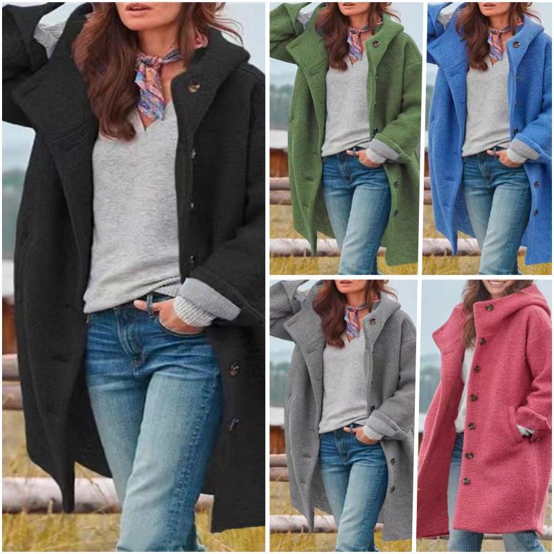 Damen Oversized Wollmantel im casual Look