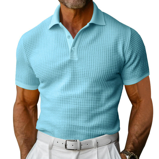 Herren nan strukturiertes Poloshirt mit Waffelpiqué und tailliertem Schnitt