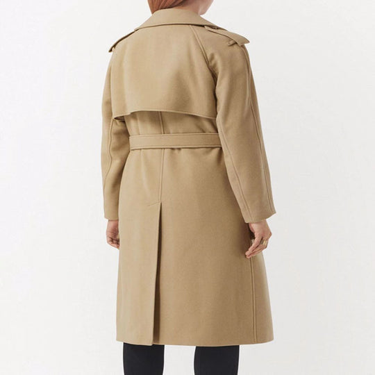 Damen Midilanger Wollmix-Longcoat mit doppelter Schulterpasse, Pattentaschen und dezenter Taillierung Shop Nory
