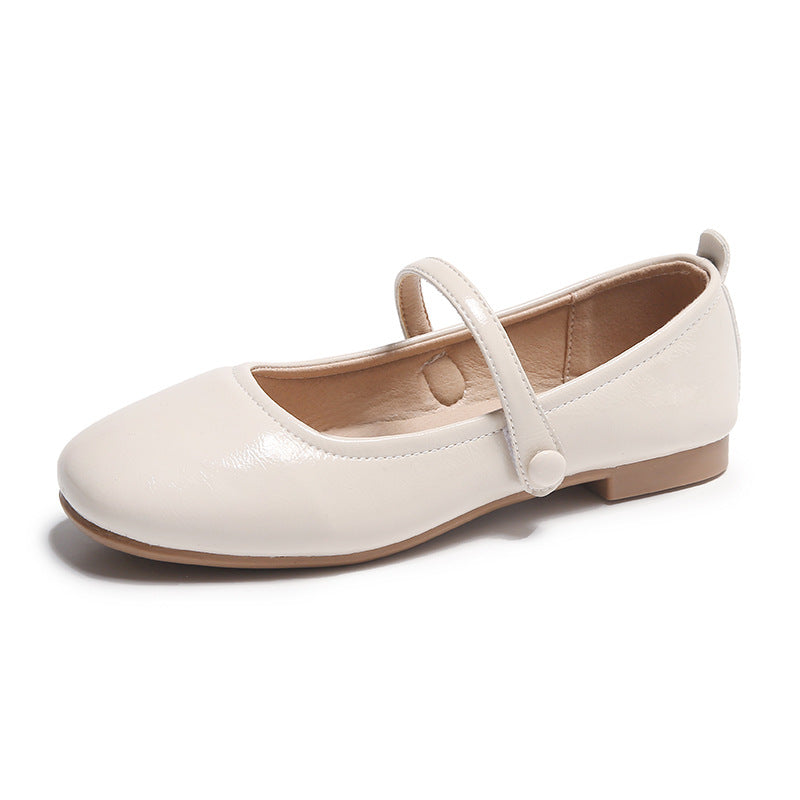 Damen Ballerina-Schuhe mit elegantem Riemen und schimmerndem Obermaterial